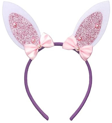 YUNHENTONG Haarreif Hasenohren Ostern, Niedlich Osterhasen Haarreif Kinder, Interessant Ostern Haarreifen Erwachsene, Osterohren Stirnbänder, Hasen Ohren Haarreifn für Osterpartys Zubehör (E)