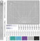 Miuzei Juego de alfombrillas de corte A4 con regla de acero y 30 cuchillas para manualidades, alfombrilla de dibujo autorreparable (Gris)