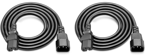 8FT IEC C14 To C15 Adapters Cable 10A 250V Male To Female Power Converters Cable For Desktop,Monitor,Projector & Electric Kettle