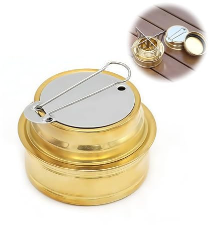 Fornello Portatile ad Alcool, per Campeggio e Escursionismo, Bruciatore per Liquori, Stufa Leggera e Compatta per Attività all'Aperto, Sicurezza e Alta Efficienza
