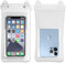 KEQAR Funda Impermeable Móvil IP68 con Flotador, Bolsa Estanca para iPhone 16 15 14 13 Pro Max, Galaxy S24 S23 S22 y más, Fotografía Subacuática (hasta 7.2) (B) (blanco)
