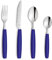 Beckmann & Rommerskirchen VALOA Besteck Set 4 Personen - 16-teilig - Royalblau - Spülmaschinenfest - Hochglanzpoliert - Essbesteck: 4x Messer, Gabel, Esslöffel, Kaffeelöffel