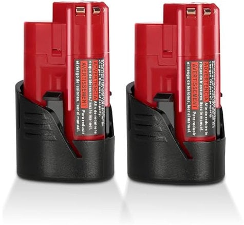 2 Pack 3.0Ah 12V Lithium-Ion Replacement Battery Compatible with Milwaukee M-12 Tools 48-11-2440, 48-11-2402, 12V Heated Jacket & Cordless Power Tools(2PCS)