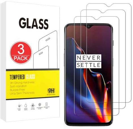 X-Dision Kompatibel mit Oneplus 7/6T Displayschutzfolie,3 Stück [9H Härte, Hohe Empfindlichkeit,Bruchsicher] 2.5D Hochauflösende Hartglasfolie