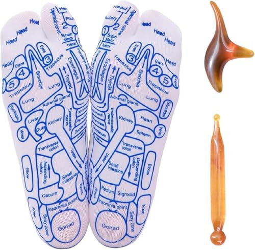 LSYZHX Reflexology Socks with Massage Tool, Massage Socks and Tools, Acupressure Socks Set for Foot at Home, Trigger Point Massage Tool (Women)