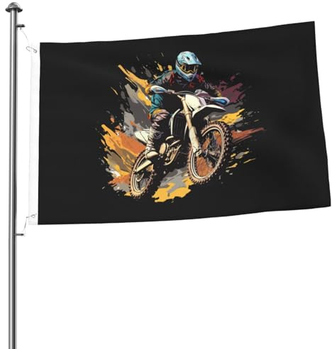 Bannerfahnen Dirt Bike Motor Racing Außenbanner Langlebig Verblassen Beständig Flaggen Mit Öse, Für Partys, Veranda, Bauernhaus, 90x150cm