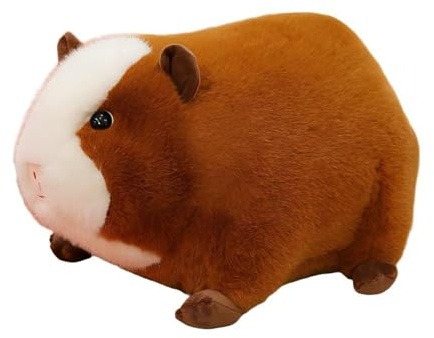 Meerschweinchen Kuscheltier, Realistisches Plüschtier,Flauschiges Plüsch, Stofftier Kuschelkissen,Geschenke für Mädchen und Jungen für kuschelecke Kinderzimmer Schlafzimmer Deko (60cm,Weißbraun)