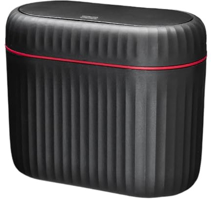 Poubelle de voiture avec couvercle – Support de rangement professionnel pour poubelles automobiles de qualité supérieure pour véhicule, maison, cuisine, étanche, portable, polyvalent, design compact,