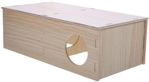 WATIIFUFU Mehrkammer Holzmaterial Kleintiere und Meerschweinchen für Holzhaus Warm und Sicher Natürliches Beige Farbe als Unterstand im Gehege