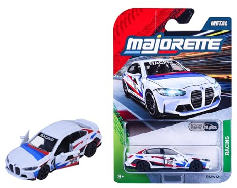 Majorette BMW M3 - Modellino auto in metallo con ruota libera, parti apribili, auto giocattolo, auto da collezione, per collezionisti e bambini dai 3 anni in su, 1:64, 7,5 cm