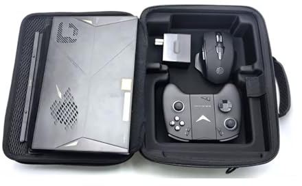 All in one Protective Bag Portable Storage Case Compatible with Onexplayer X1/ X1 Pro/X1 Air Eva Hard Shell Case Storage Host Keyboard Stand Mouse Charger Grip Base (Black)