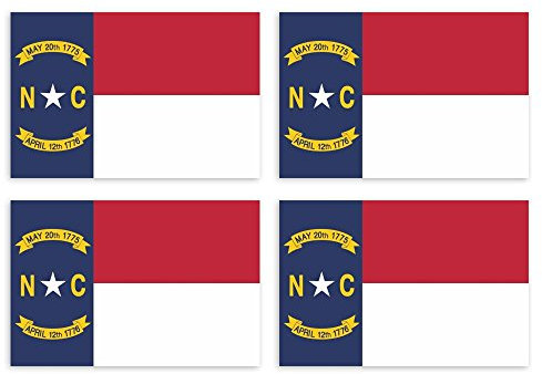 Kiwistar Aufkleber 4,5 x 3 cm North Carolina Raleigh - Bundesstaat Autoaufkleber USA Flagge Länder Wappen Fahne Sticker Kennzeichen - Auto - Fahrrad - LKW