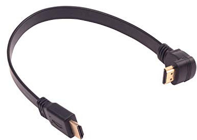 LARRITS Flaches, schlankes HDMI-Kabel, Ultra HD mit Ethernet, 90-Grad-Abwärtswinkel, unterstützt 1080p, 3D, für Fire Stick, TV-Box, Wandmontage, TV, DVD-Player, 0,3 m