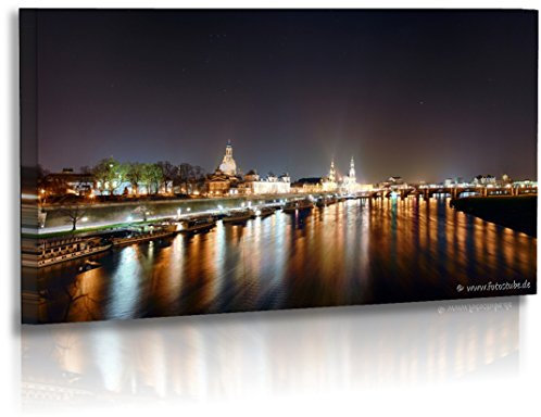 Fotoatelier Dirk Haas Premium Leinwandbild XXL - Architektur - Bilder - Dresden Skyline - Leinwand : 40 cm x 20 cm