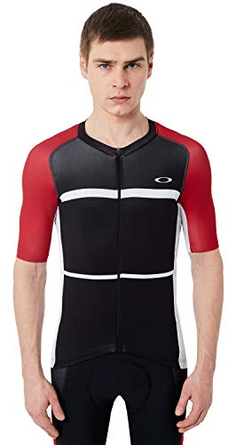 Oakley Men's Colorblock Road Jersey Shirts,Medium,Red Line