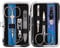 DREI SCHWERTER - Germany 6-tlg. Maniküreset 'Genova' | Set im Nageletui aus Kunstlackleder blau Sterne | Inhalt: Nagelschere, Hautschere, Nagelknipser, Glasnagelfeile, Pinzette, Saphirnagelfeile