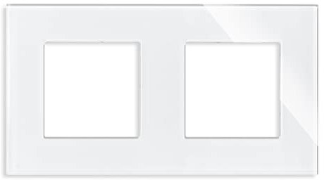 Luxus-Time Steckdosen 1-4 Fach mit weißen Glasrahmen Luxus-Time (2 Fach Glasrahmen weiß)