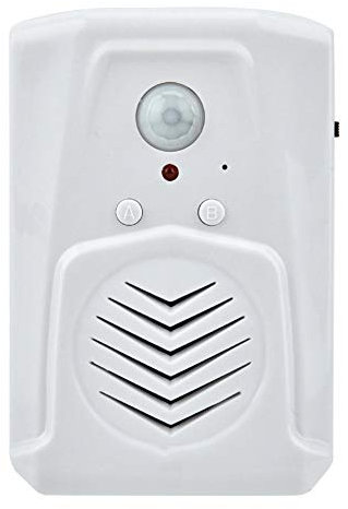 Tosuny Bewegungssensor-Alarm, USB-/batteriebetriebener PIR-Infrarot-Bewegungssensor, aktivierter Alarm, MP3-Audio-Player, Infrarot-Induktions-Türklingel