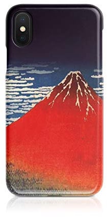 Tirita Hard Phone Case Cover Compatible with iPhone Xr Japanese Art Hokusai The Red Fuji
