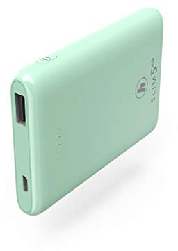 Hama Power Pack SLIM 5HD (Integriertes Lithium-Polymer-Ladegerät, 5000 mAh, für Smartphone, 1 Micro-USB, 1 USB-A, USB 3.0) Mint grün