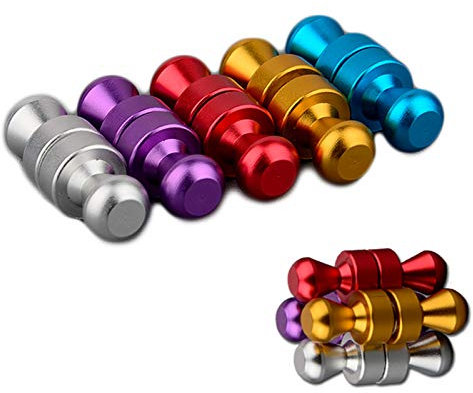 MUTUACTOR Bunte, starke magnetische Pinnnadeln für Kühlschrank oder Whiteboard, Kegelmagnete, Büromagnet, einfach zu greifen, attraktives Design (10 Stück Metall-Magnetstifte)