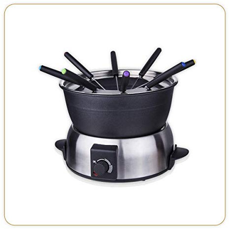 LITTLE BALANCE 8386 Gourmet 8 Appareil à Fondue, INOX brossé Premium