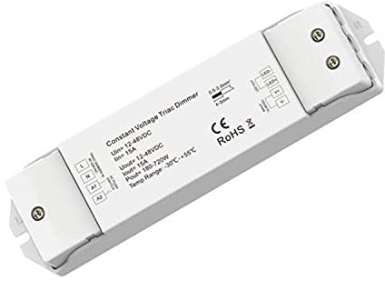 Isoled Sys-Pro Triac Input PWM Dimmer 1 Kanal, 40-230V, 12-48V DC, 15A, weiß