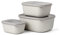 Mepal - Multischale Cirqula Rectangular 3-teiliges Set - Vorratsdosen mit Deckel - Geignet als Aufbewahrungsbox, Kuhlschrank, Gefrierschrank & Mikrowellengeschirr - 750, 1500 & 3000 ml - Nordic White