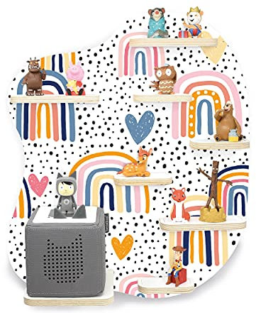 stadtecken Kinder Regal für Musikbox I Geeignet für die Toniebox und ca. 26 Tonies I Geschenkidee I Spielen I Sammeln I zum Aufhängen (After The rain)
