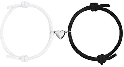 Aucuu Magnetische Paare Armband, Paar Gegenseitige Anziehung Seil Geflochtene, Einstellbare Freundschaftsarmband Set Schmuck Geschenk für Frauen Männer