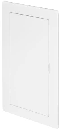 Awenta Puerta de Acceso Plástico 150x250 mm - Placa de Cubierta Blanca para Trampilla de Apertura - Cerradura de Puerta Abatible - Perno de Puerta - Puerta Extraíble - Acabado Liso Pintable