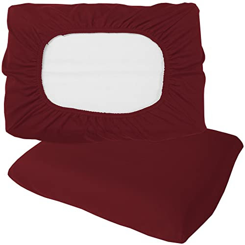 Nurtextil24 Nackenstützkissen Bezug 30x50cm 40x60cm Baumwolle Gesundheitskissen Überzug Universal Spannbezug Bordeaux 30 x 50 cm
