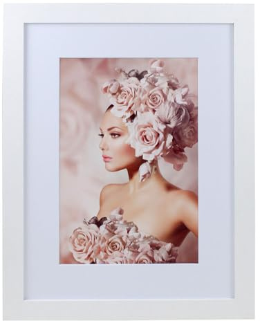 IDEAL TREND Bilderrahmen Holz Rahmen Plexi Acryl Collage Wanddeko Poster quadratisch S215: Farbe: Weiß | Format: 30x45