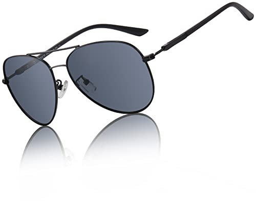 DUCO Premium Herren Polarisierte Sonnenbrille für Männer und Damen 100% UV-Schutz 3027 (Schwarz)