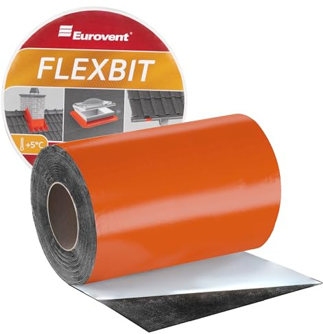 Eurovent® FLEXBIT 300mm x 10lfm Dachdeckerband Bitumenband Abdichtband selbstklebendes Reparaturband (Ziegielrot (RAL8004))