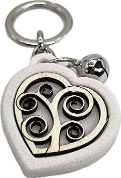 Generico Portachiavi CUORE resina con ALBERO della vita BOMBONIERA