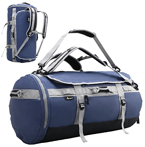 Nepest Großer Duffel Rucksack, 3-Wege-wasserabweisend, Sporttasche mit Schuhfach für Sport, Workout, Reisen, blau, 45L US