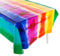 Prasacco 2 Stück Regenbogen Tischdecke, Bunt Plastik Tischdecke 220 x 130 cm Wasserdicht Dekorative Tischtücher für Geburtstagspartys, Thematische Aktivitäten, Festliche Party Dekorationen