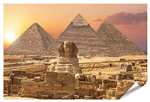 islandburner XXL Bild Poster Sphinx Piramiden Berühmtes Weltwunder Gizeh Ägypten Premium Bilder Fotodruck HROV-PGR