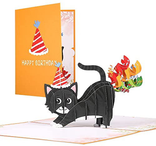 Pop Up Birthday Cards, 3D Birthday Card for Cat Lovers, Funny Cat Birthday Card, Funny 3D Cards Pop Up Cards Happy Birthday Card