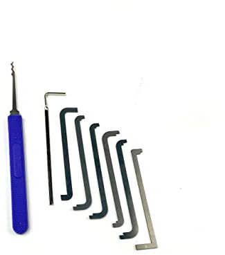 Juego de 6 herramientas de tensión superior con 2 ganchos de bloqueo, llave de tensión con hoyuelos para el hogar (herramienta B)