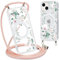 Yoedge Handyhülle Handyband für iPhone 14/iPhone 13 6,1 Hülle mit Band,Transparent Magnetisch Case Kompatibel mit Magsafe,Silikon Stoßfest Kordel Umhängen Schutzhülle mit Aesthetic Muster 3-Blumen