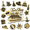 50th Anniversary Cruise Door Magnets Decorations, Gold Black Happy 50th Anniversary Cruise Ship Door Decor Magnetic for Married in 1975 Men Women Wedding Party Refrigerator Fridge Car Kitchen Garage