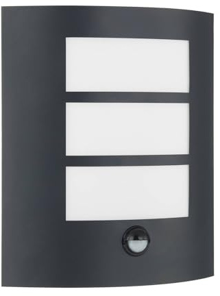 Lindby Wandleuchte außen Vimal mit Bewegungsmelder (spritzwassergeschützt (Modern) in Schwarz aus Aluminium (1 flammig, E27) - Wandlampe für Außenwand/Hauswand Haus Terrasse und Balkon