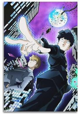 karn Mob Psycho 100 Poster, ästhetische Leinwand, Poster, Raumdekoration, Wandkunst, Poster, Dekoration, Poster, 20 x 30 cm, ungerahmt