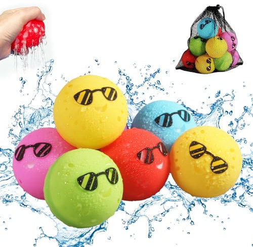 6 Stück Wiederverwendbare Wasserbomben, Eine Sekunde Schnellfüller Wasserbomben Set Wasserspielzeug Pool Spielzeug Strandspielzeug für Sommer kinderspielzeug ab 3 4 5 6 7+ jahre