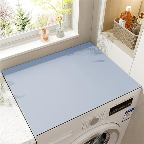 Odot Waschmaschinenauflage rutschfest, Einfarbig Waschmaschine Abdeckung Universal Saugfähig Schnelltrocknend Waschmaschinen Auflage Waschmaschinenabdeckung (Blau,50x50cm)