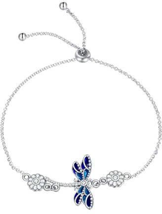 YAFEINI Keltisches Knotenarmband/Libelle Armbänder Sterling Silber Verstellbares Armband Viel Glück Irischer Schmuck Keltische Hexen Knoten Armband für Damen (Libelle Armbänder)