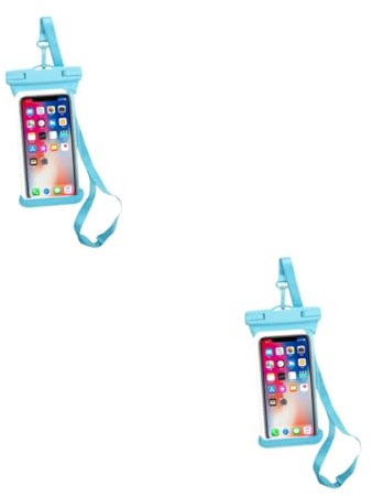 Uonlytech 2stücke Titel PVC wasserdichte Handyhülle Mit Touchscreen-Funktion Universelle Transparente Schwimmtasche Für Outdoor-aktivitäten Für Strand Schwimmen Und Wassersport Blau