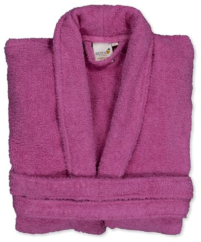 BOSKIMO - Albornoz Unisex - Albornoz de Ducha para Hombre o Mujer - 100% Algodón - Rizo - Disponible con Capucha (FR/ES, Letras, XL, Regular, Regular, Fucsia, Sin Capucha)